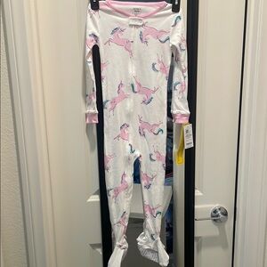Kids Unicorn One Piece Pajamas - Pink and White